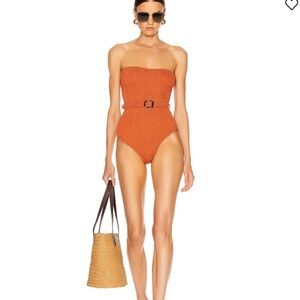 Hunza G Honor One Piece Swimsuit in Metallica Rust